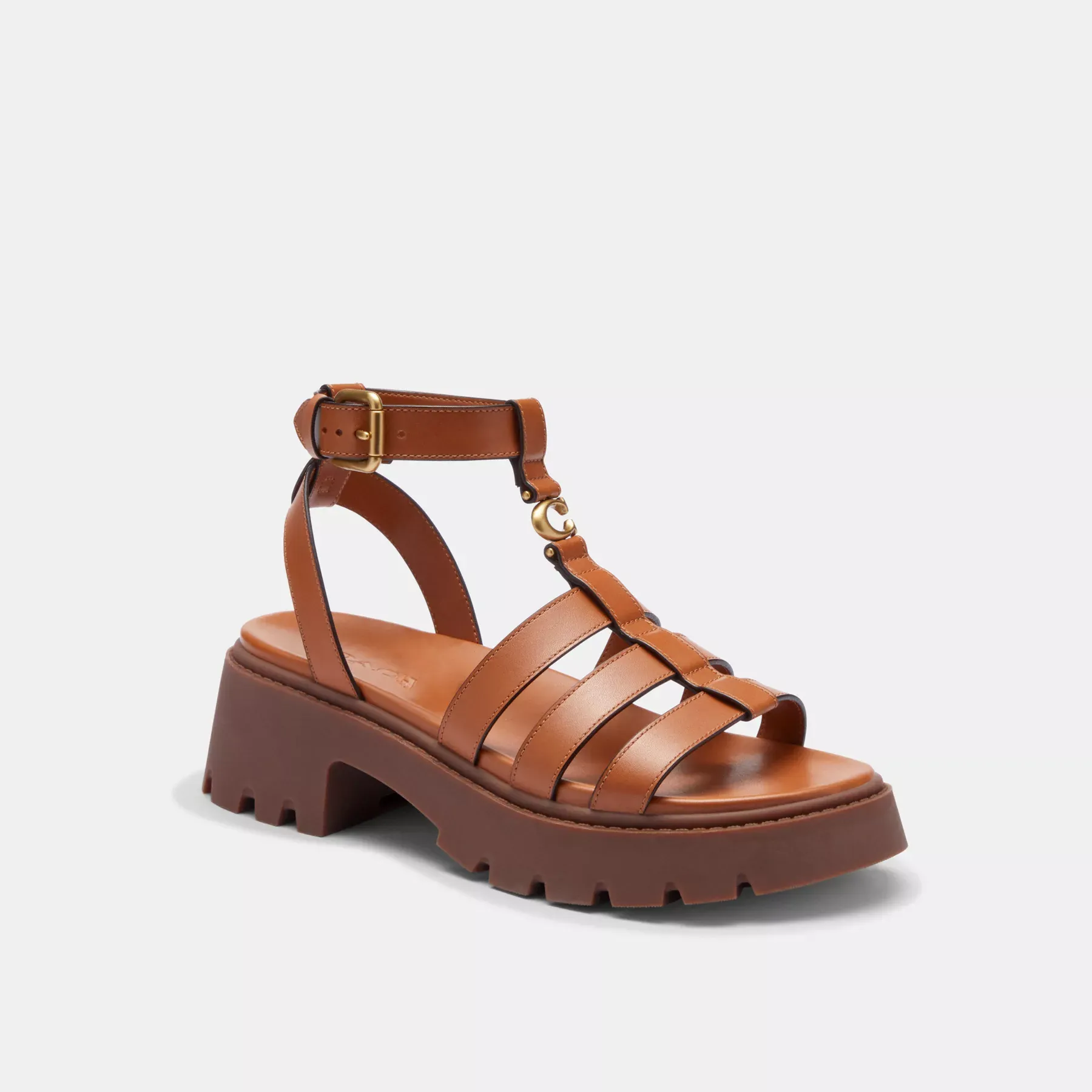COACH Skulpterad C Platform Fisherman Sandal Cognac COACH Skulpterad C Platform Fisherman Sandal Cognac