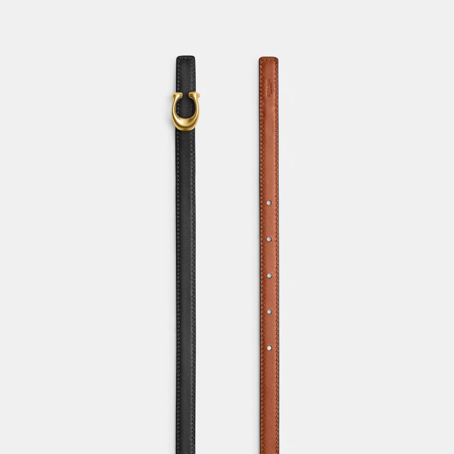 COACH Skulpterat signaturspänne vändbart bälte, 13 mm Black Burnished Amb