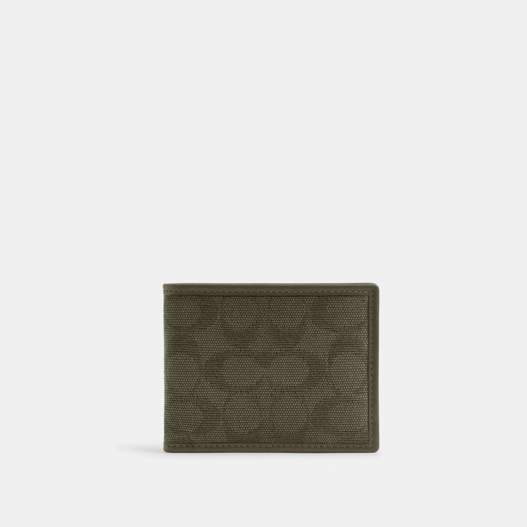 COACH Smal Billfold-plånbok i Signatur Canvas Jacquard Army Green