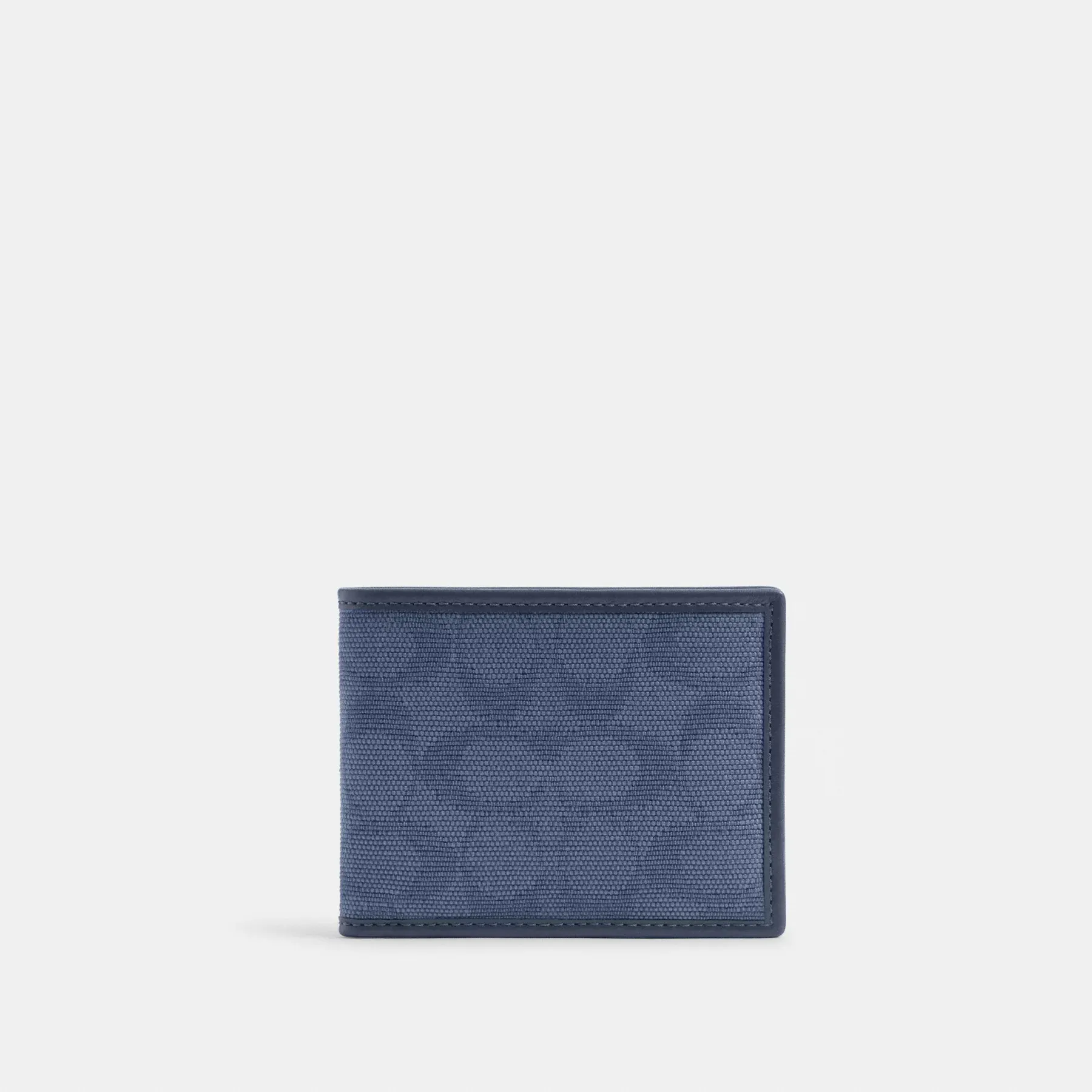 COACH Smal Billfold-plånbok i Signatur Canvas Jacquard Tvättade Chambray