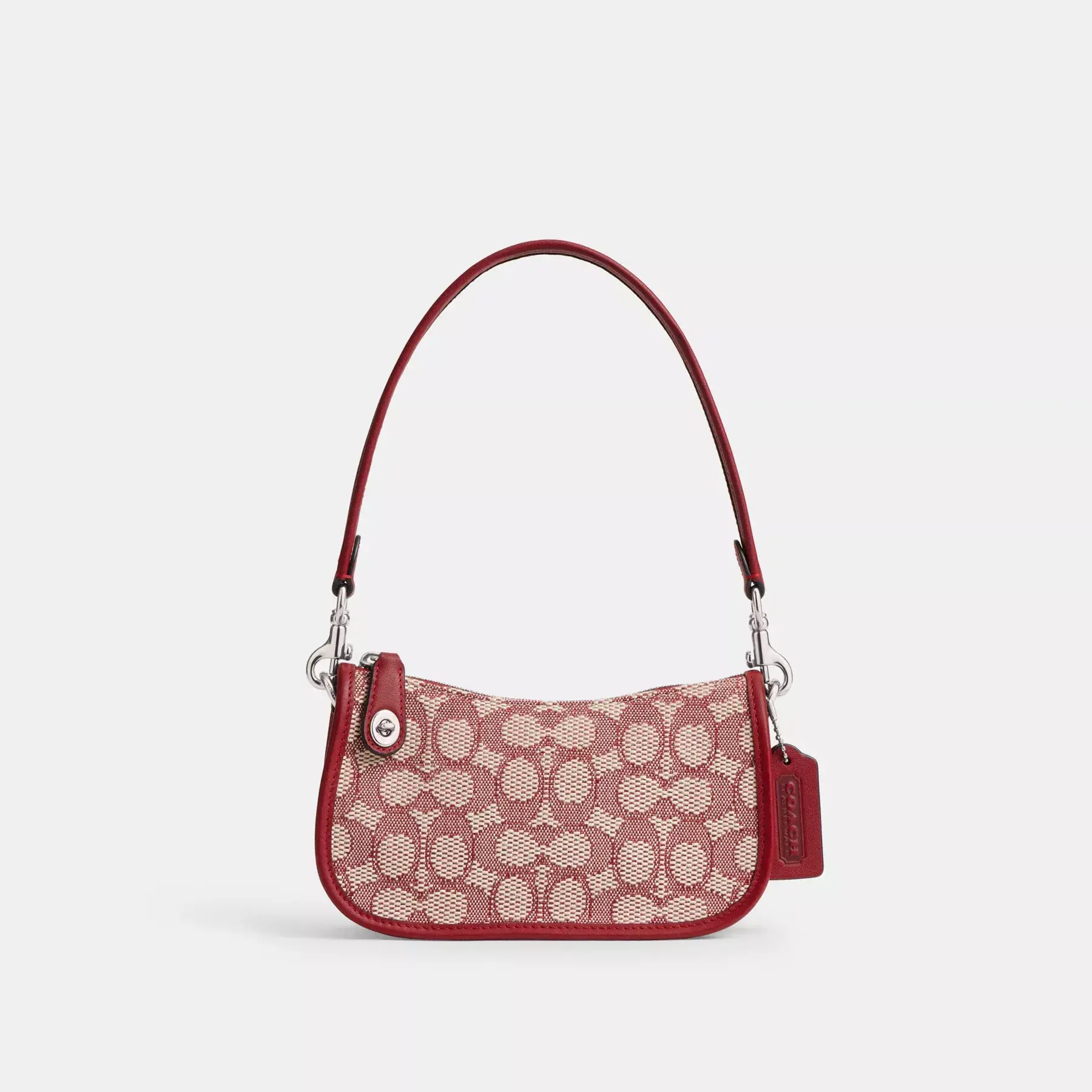 COACH Swinger 20 i signatur jacquard Ruby Ivory COACH Swinger 20 i signatur jacquard Ruby Ivory