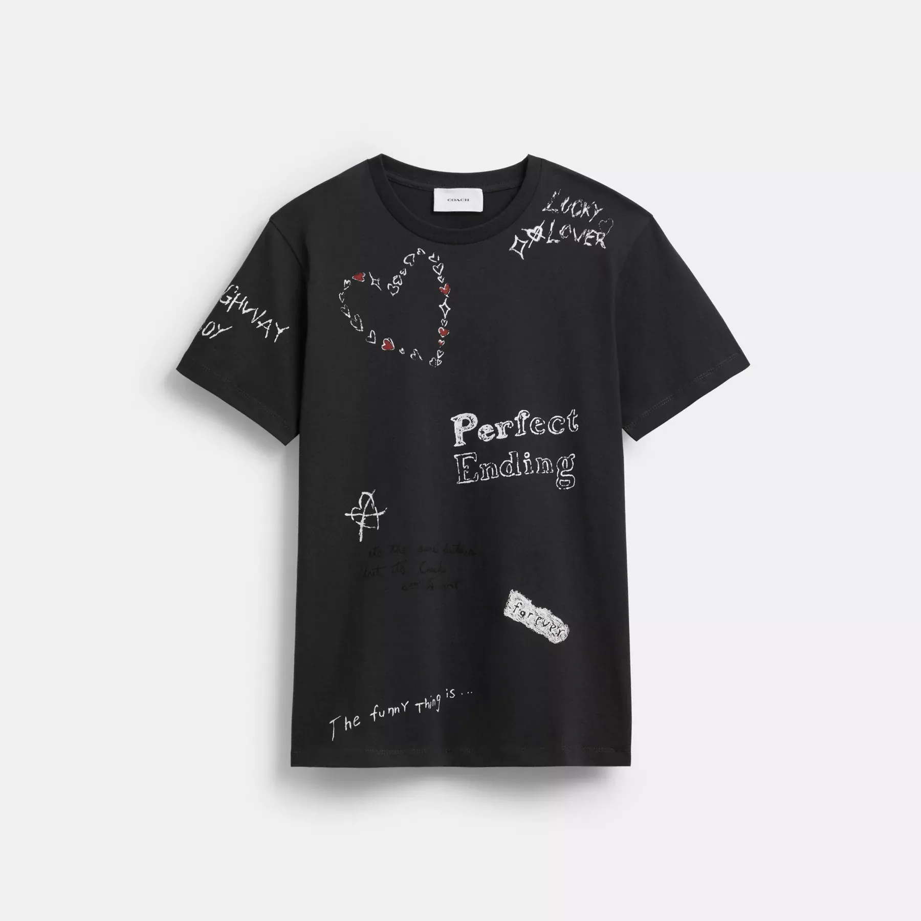COACH T-shirt med skisstryck Svart