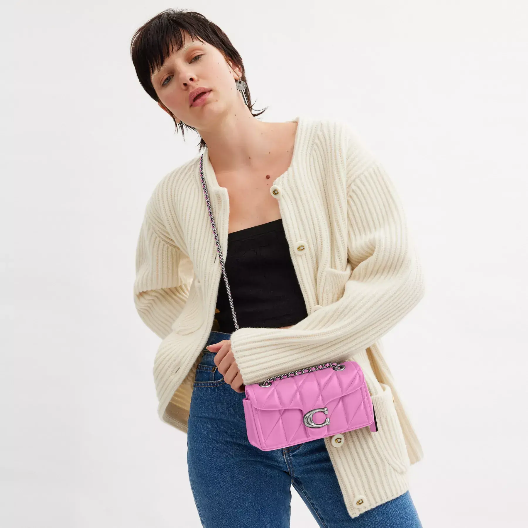 COACH Tabby Axelväska 20 Med Kuddquiltning Fuchsia COACH Tabby Axelväska 20 Med Kuddquiltning Fuchsia
