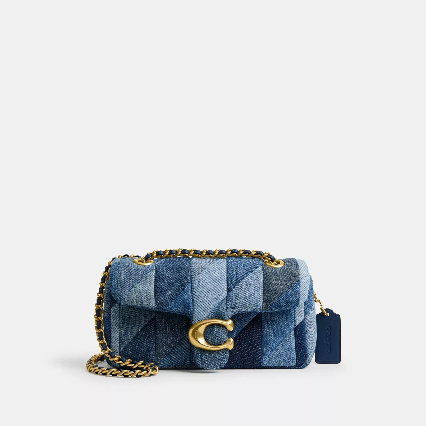 COACH Tabby Axelväska 20 Med Patchwork Quiltning Denim Multi