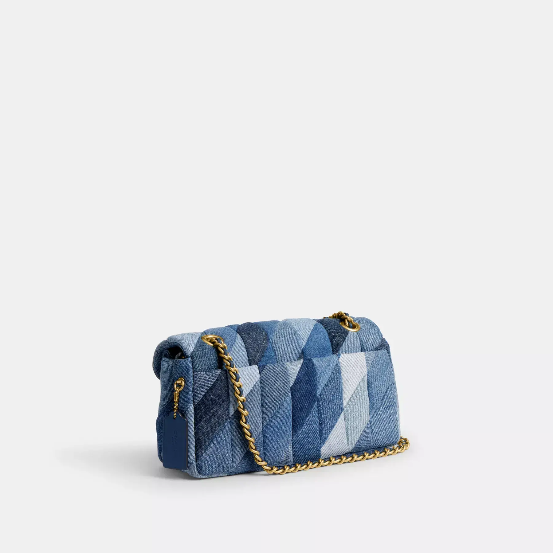 COACH Tabby Axelväska 26 Med Patchwork Quiltning Denim Multi