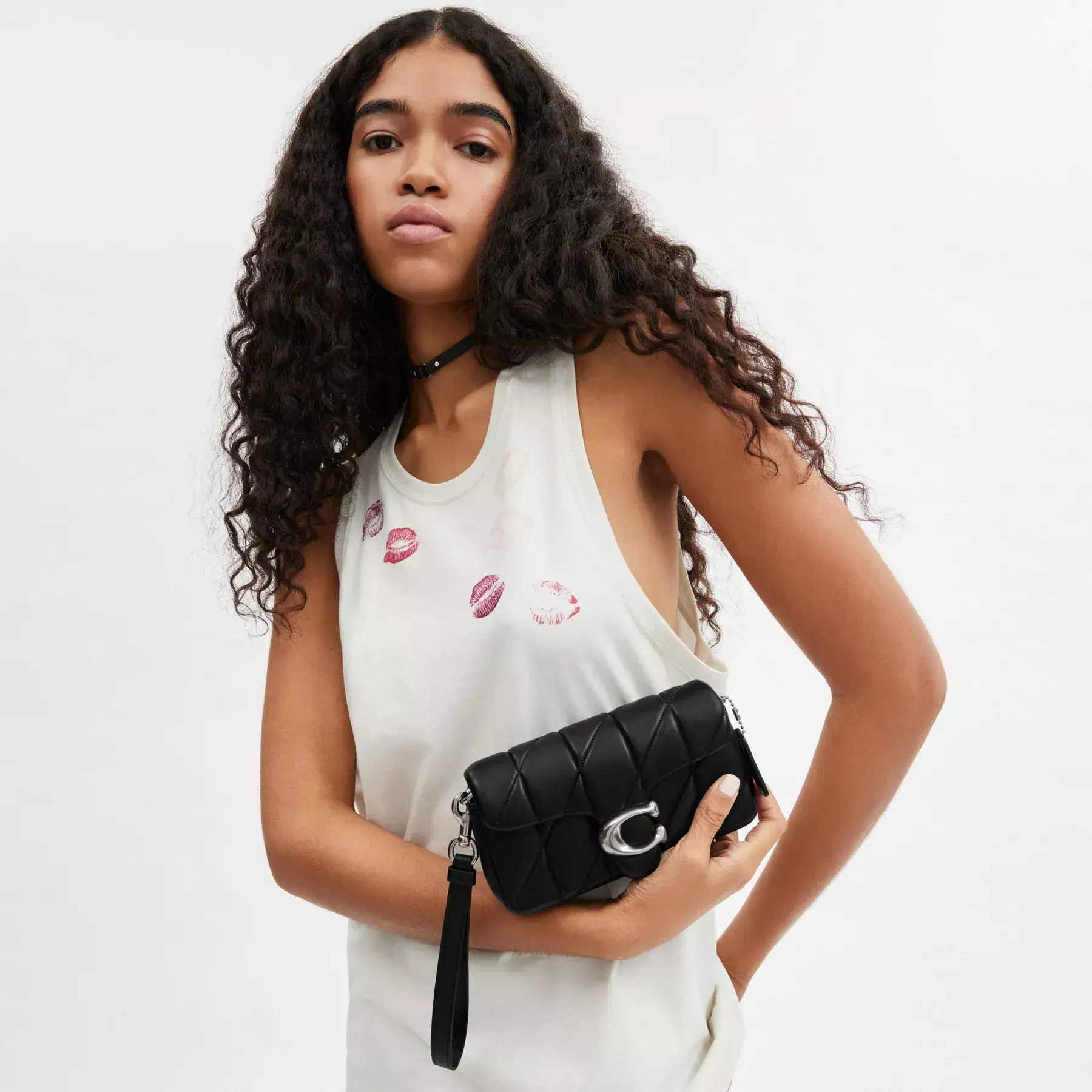 COACH Tabby Crossbody Armband Med Kudde Quiltning Svart COACH Tabby Crossbody Armband Med Kudde Quiltning Svart