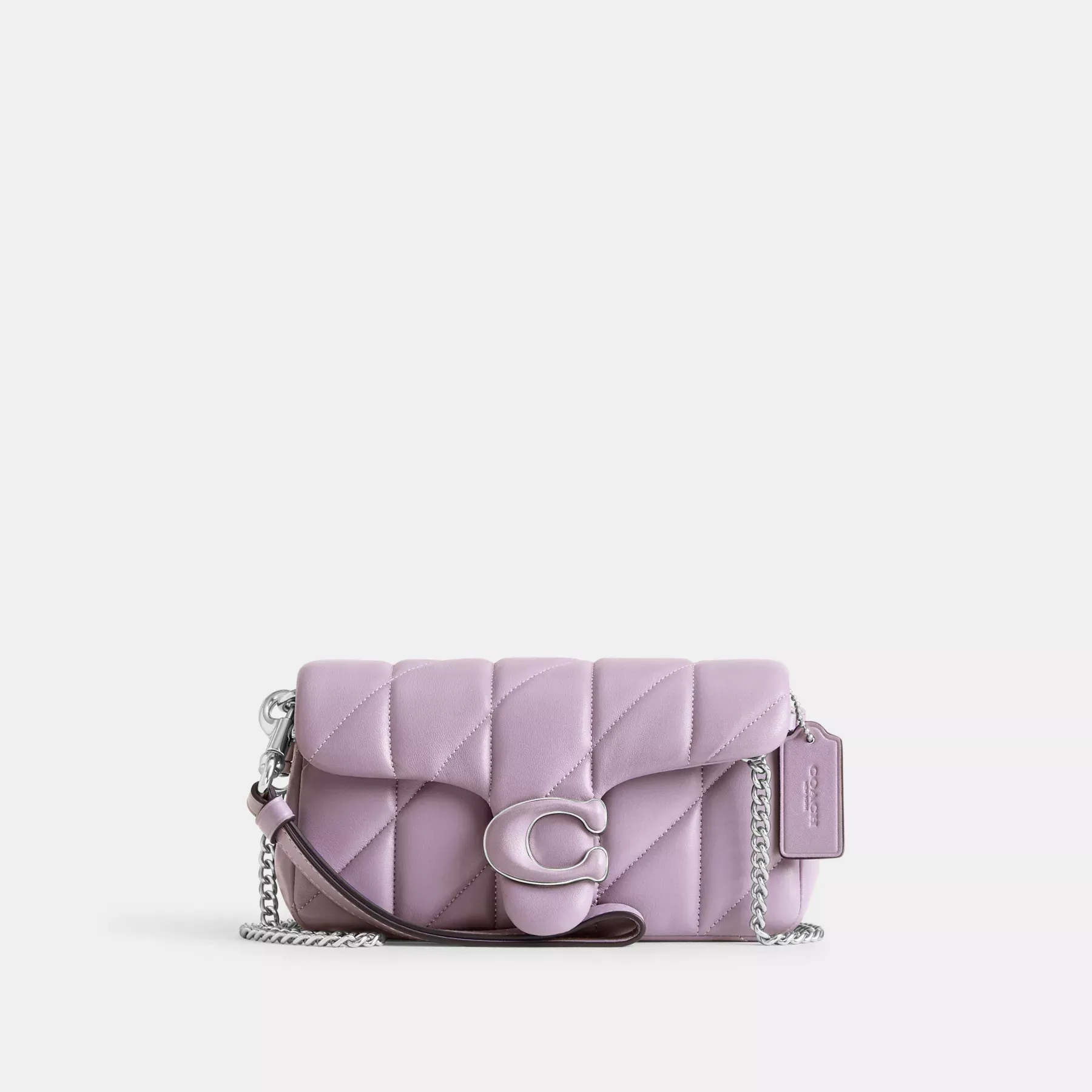 COACH Tabby Crossbody Armband Med Kudde Quiltning Mjuk lila