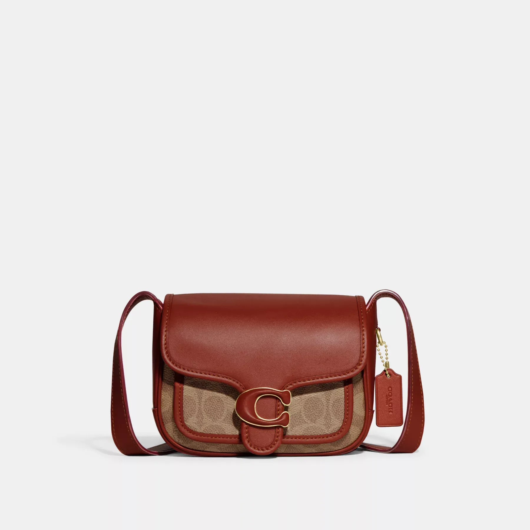 COACH Tabby Messenger 19 i signaturduk Tan Rust COACH Tabby Messenger 19 i signaturduk Tan Rust