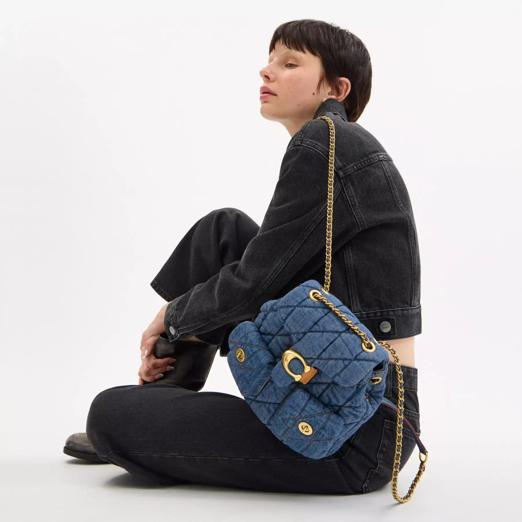 COACH Tabby Ryggsäck Med Quiltning Indigo COACH Tabby Ryggsäck Med Quiltning Indigo