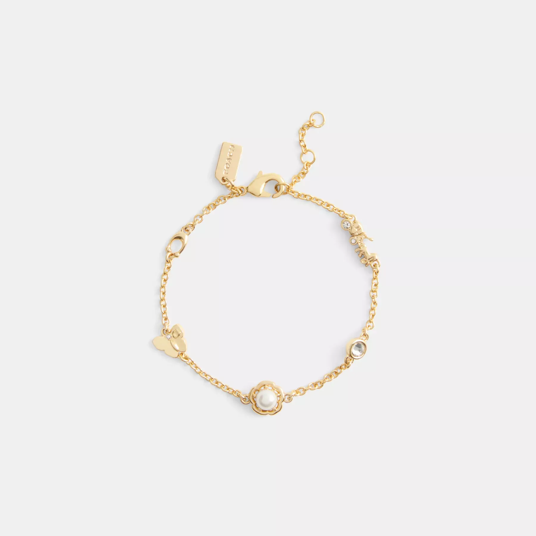 COACH Tea Rose Pearl linjärt armband Guld/Pärla