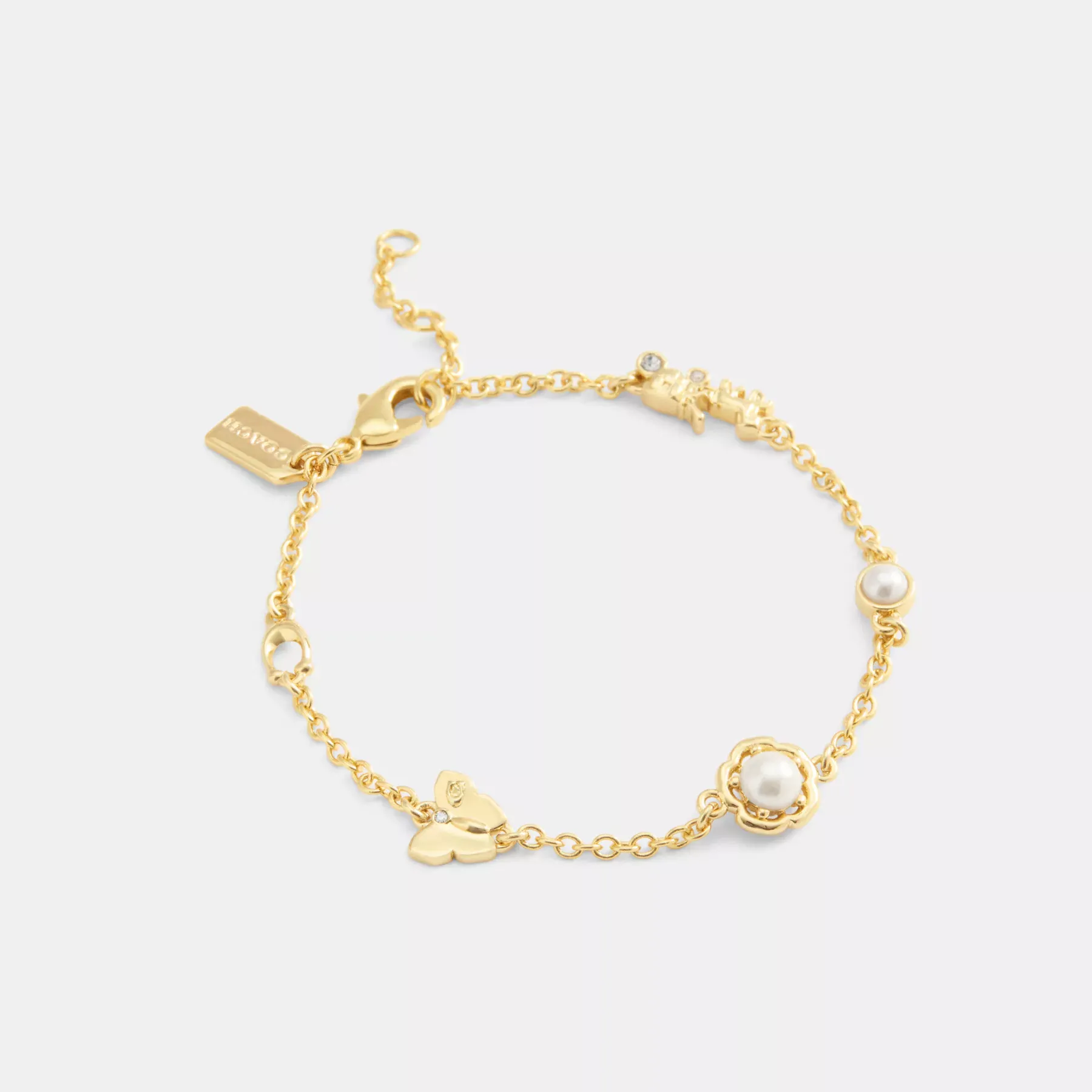COACH Tea Rose Pearl linjärt armband Guld/Pärla
