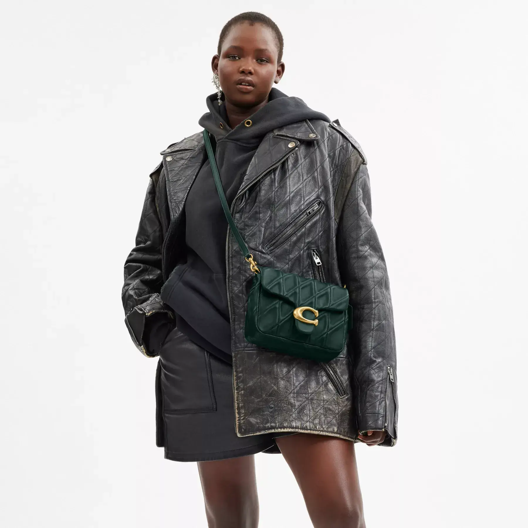 COACH Times Square Tabby Axelväska Med Quiltning Skog COACH Times Square Tabby Axelväska Med Quiltning Skog