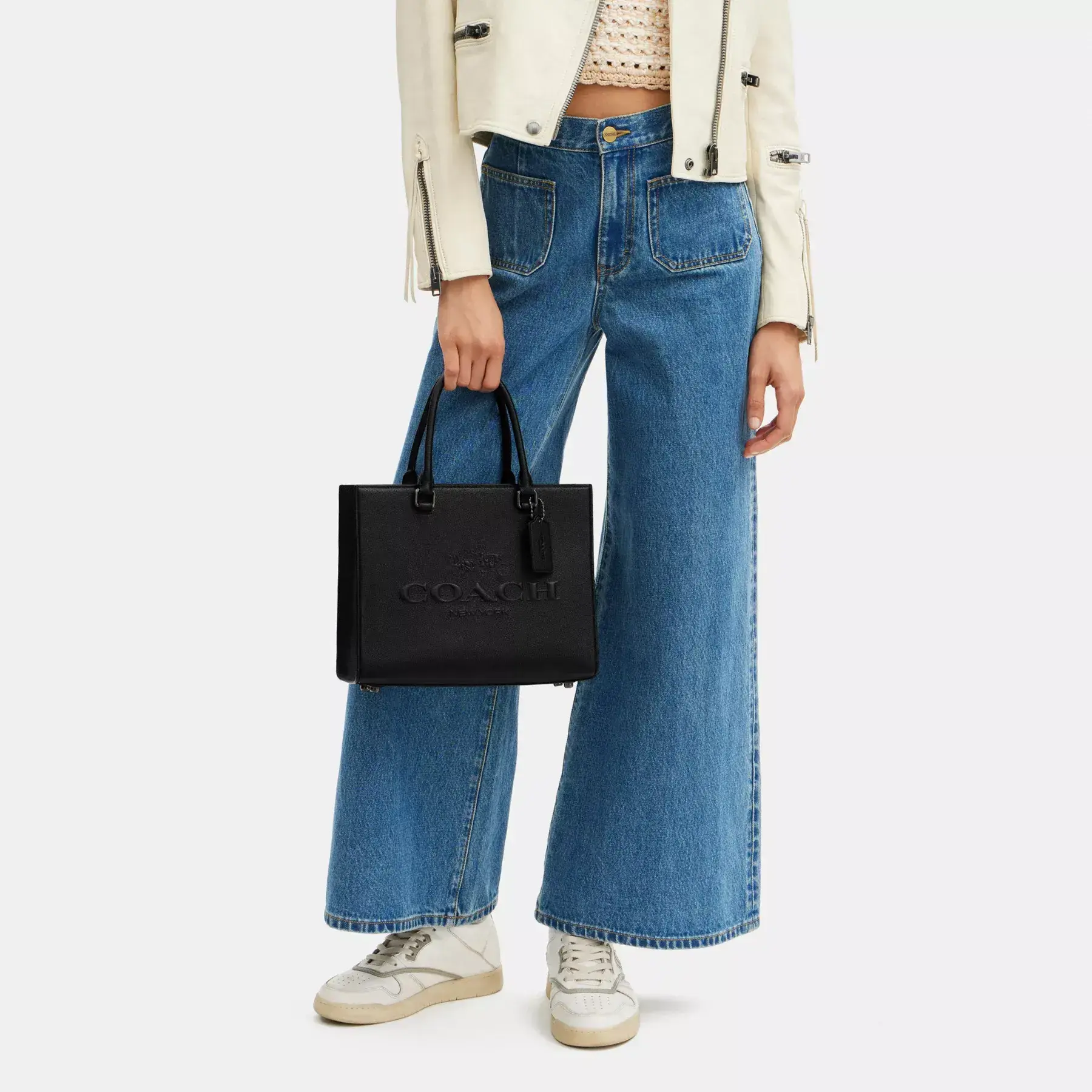 COACH Tote Med Signatur Canvas Svart COACH Tote Med Signatur Canvas Svart