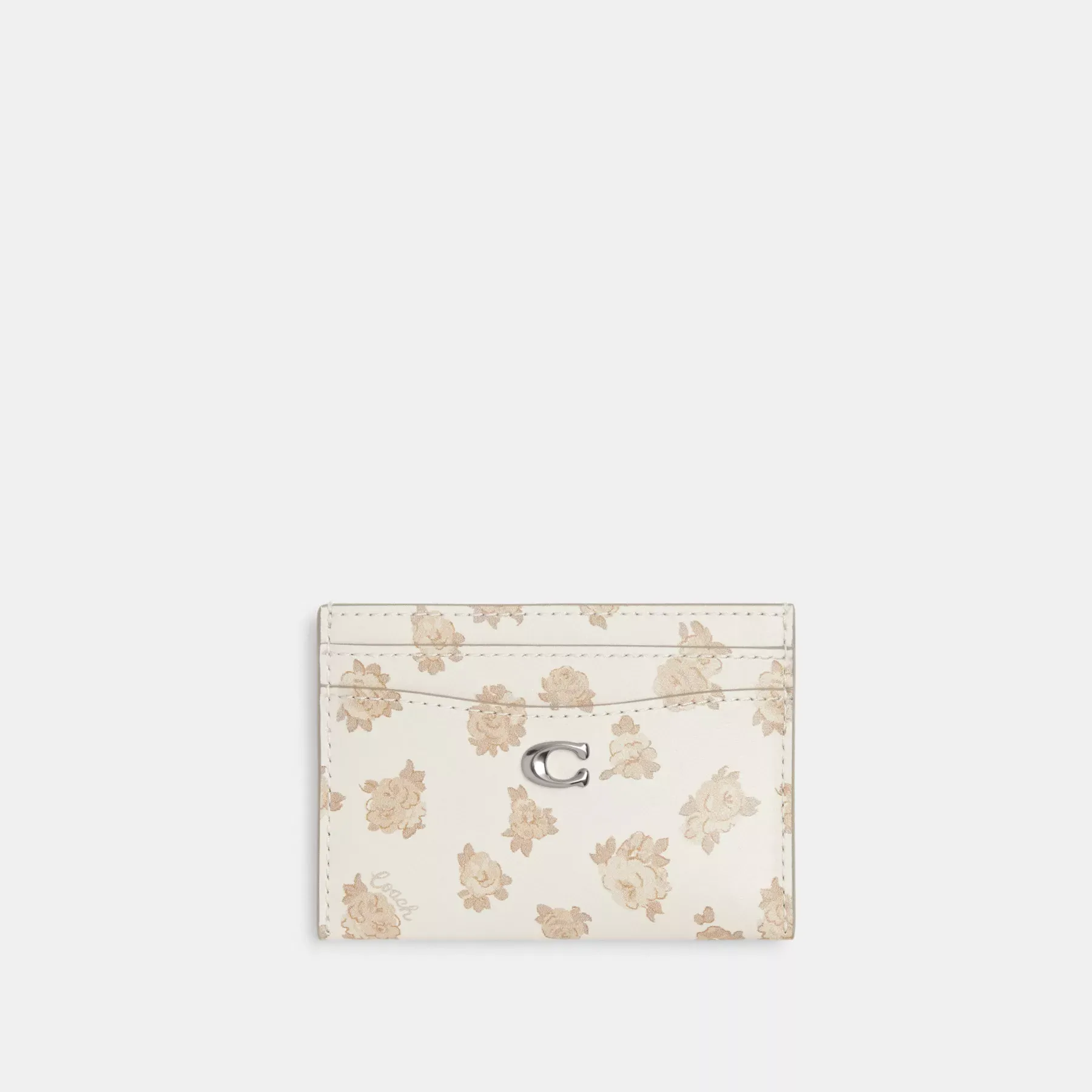 COACH Viktigt kortfodral med blommönster Chalk Multi