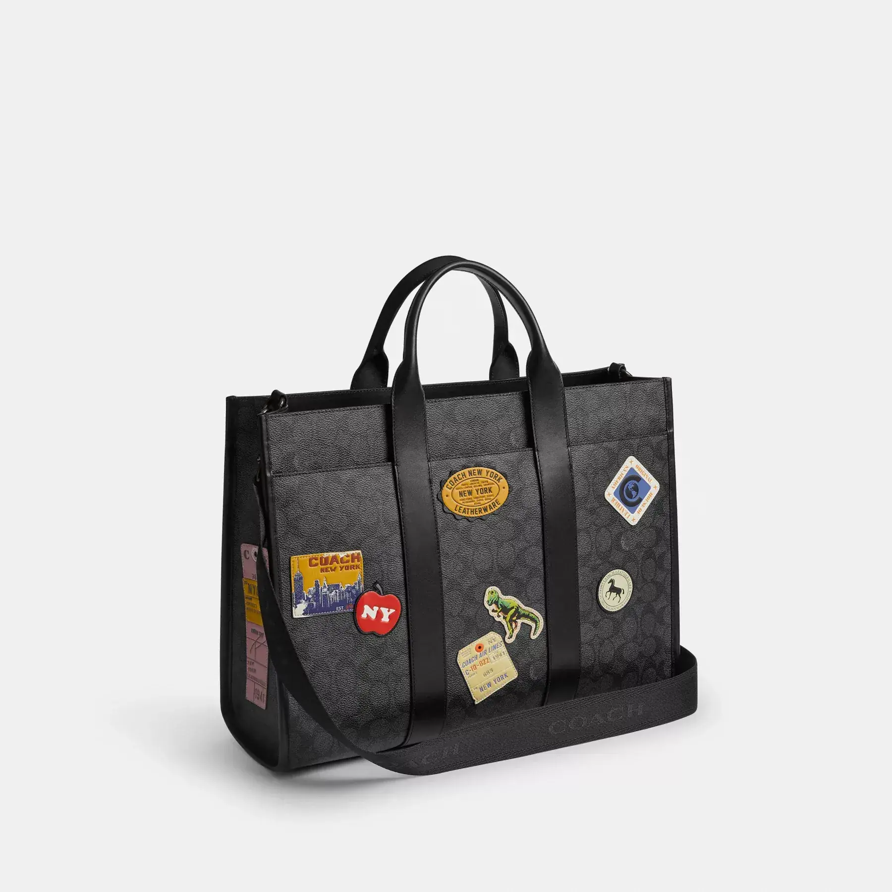 COACH Wesley Tote I Signature Canvas Med Plåster Charcoal Multi COACH Wesley Tote I Signature Canvas Med Plåster Charcoal Multi