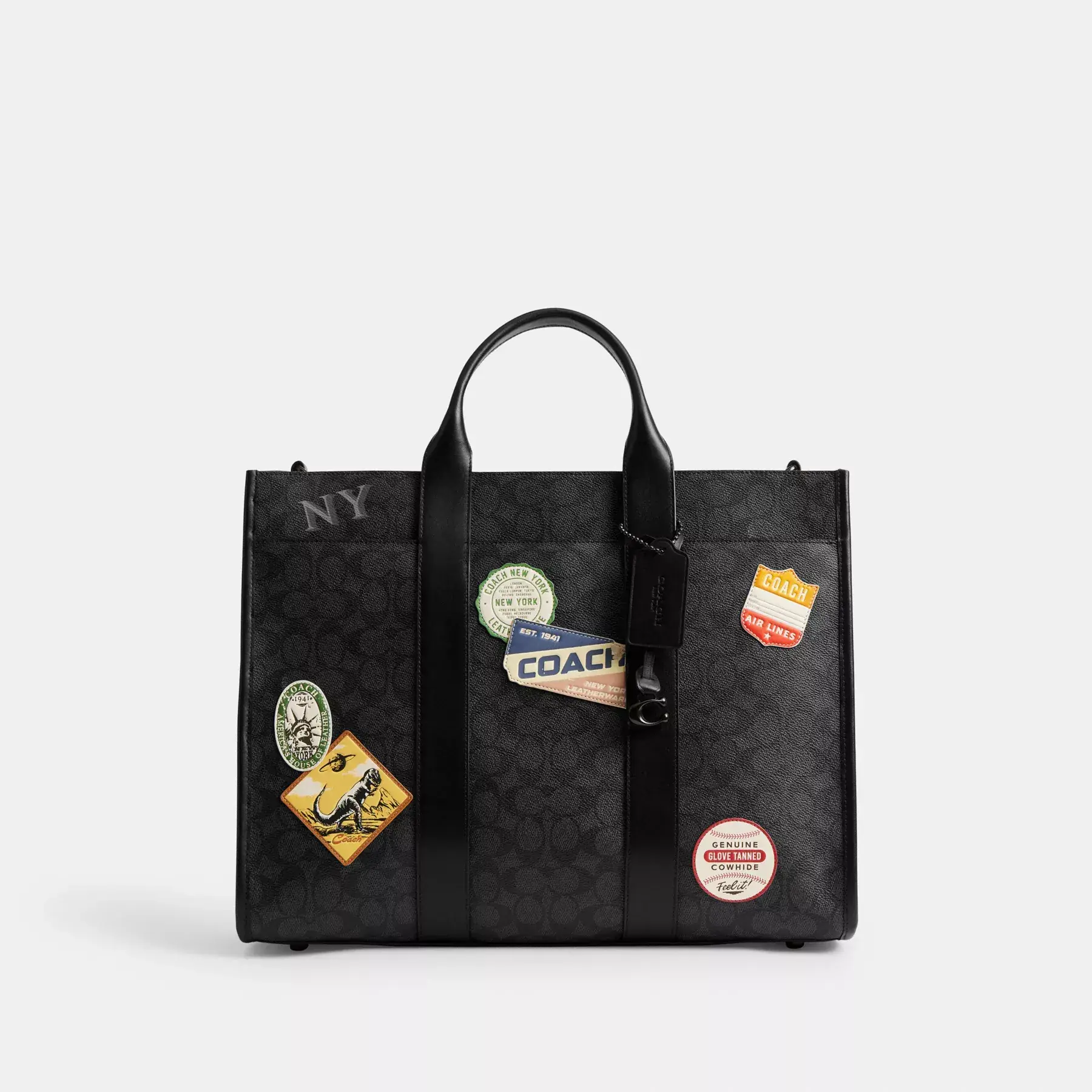 COACH Wesley Tote I Signature Canvas Med Plåster Charcoal Multi COACH Wesley Tote I Signature Canvas Med Plåster Charcoal Multi
