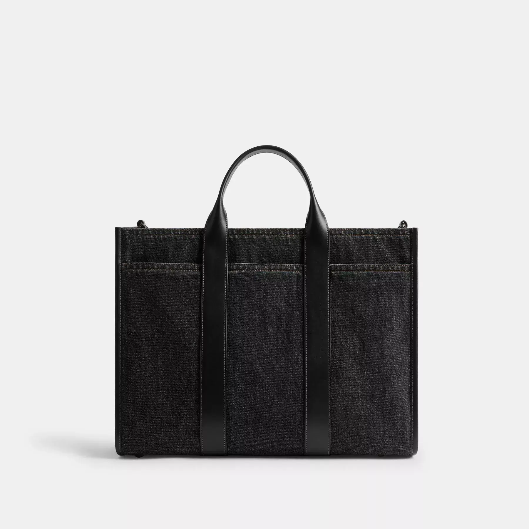 COACH Wesley Tote In Denim Tvättad svart COACH Wesley Tote In Denim Tvättad svart