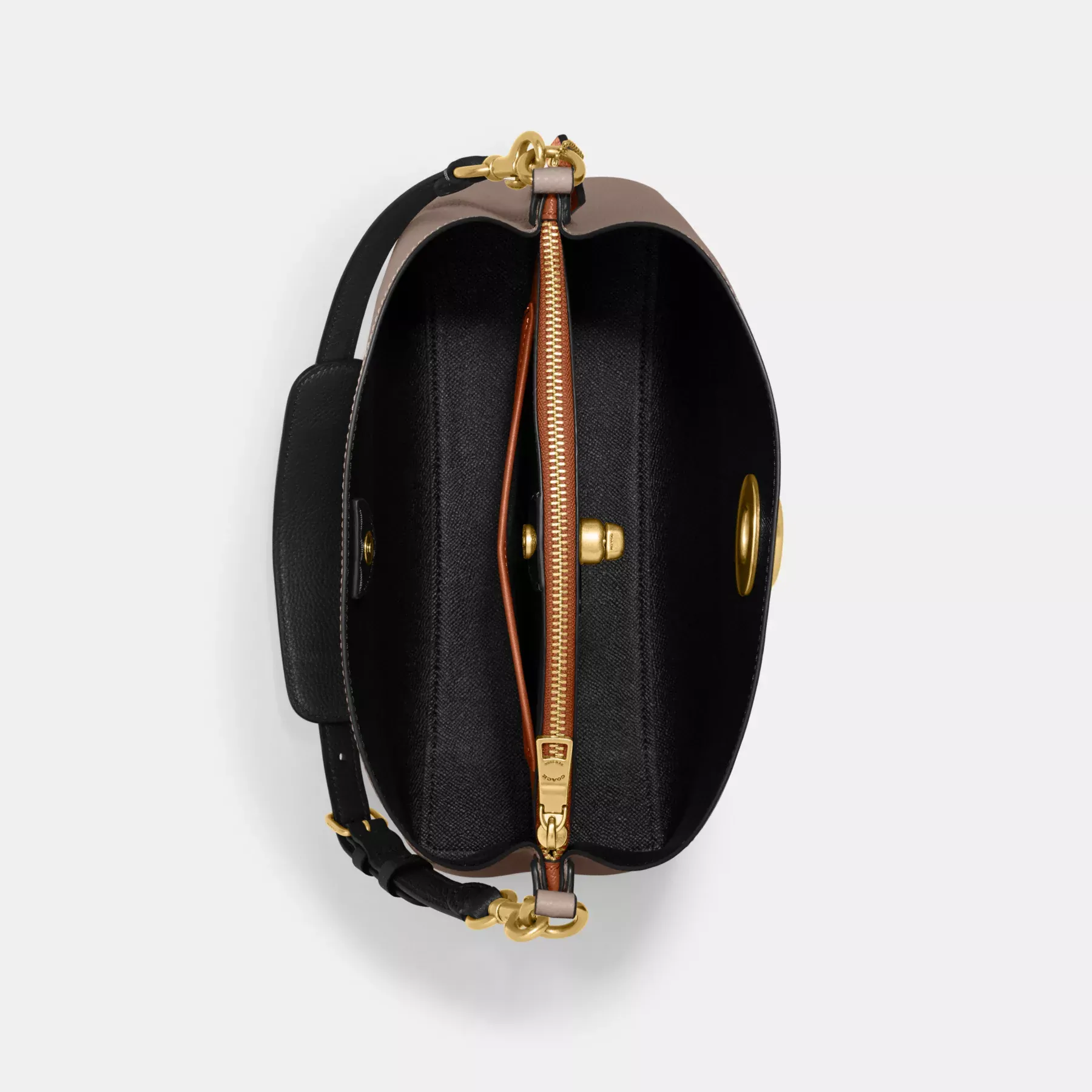 COACH Willow Axelväska I Colorblock Mörk sten COACH Willow Axelväska I Colorblock Mörk sten