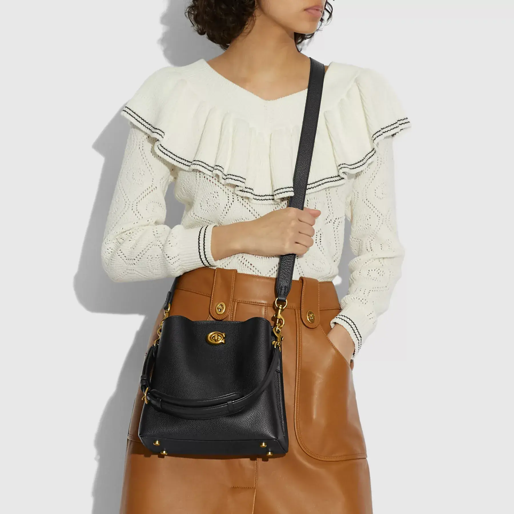 COACH Willow Bucket Bag Svart COACH Willow Bucket Bag Svart