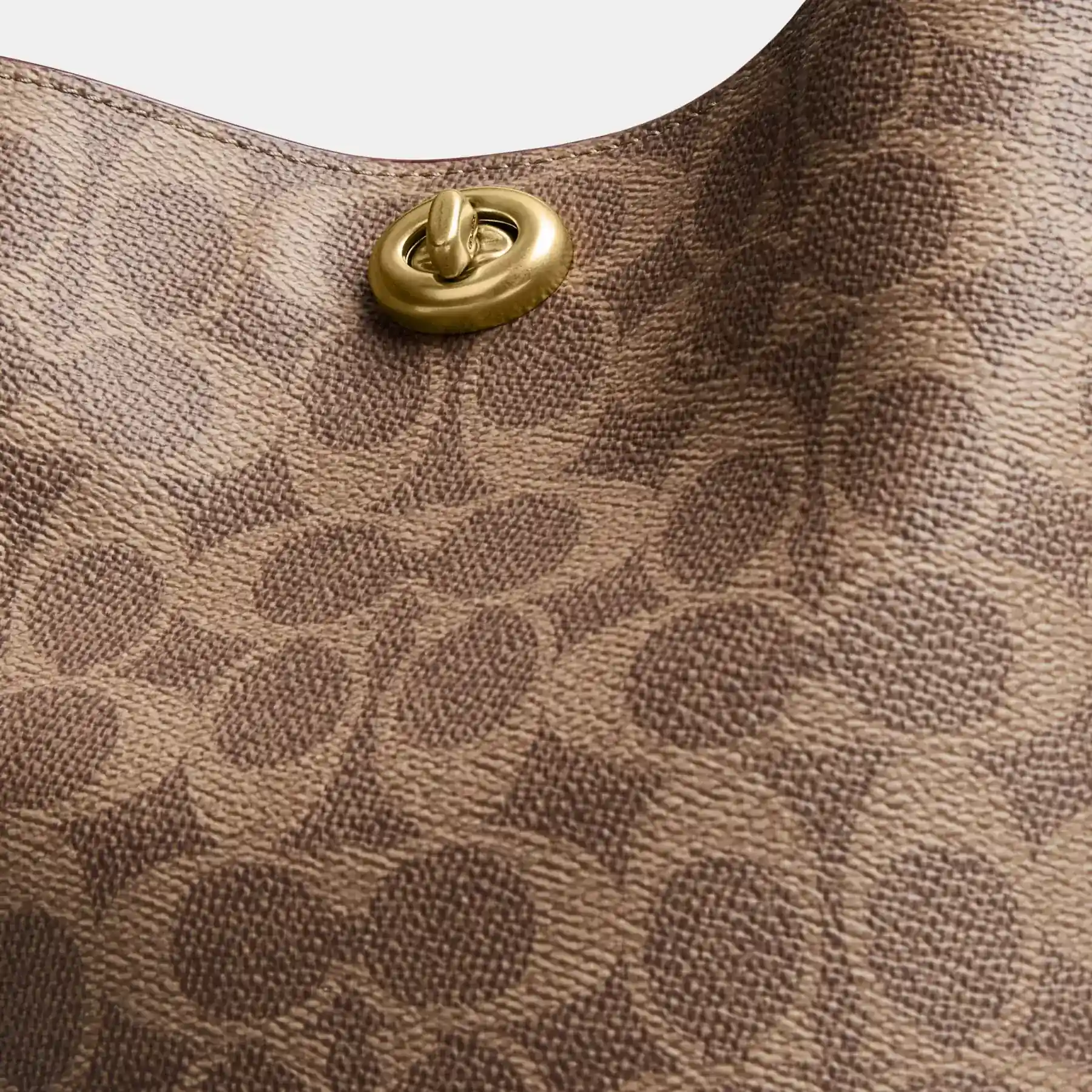 COACH Willow Soft Bucket Bag 19 I Signature Canvas Tan Caramel COACH Willow Soft Bucket Bag 19 I Signature Canvas Tan Caramel