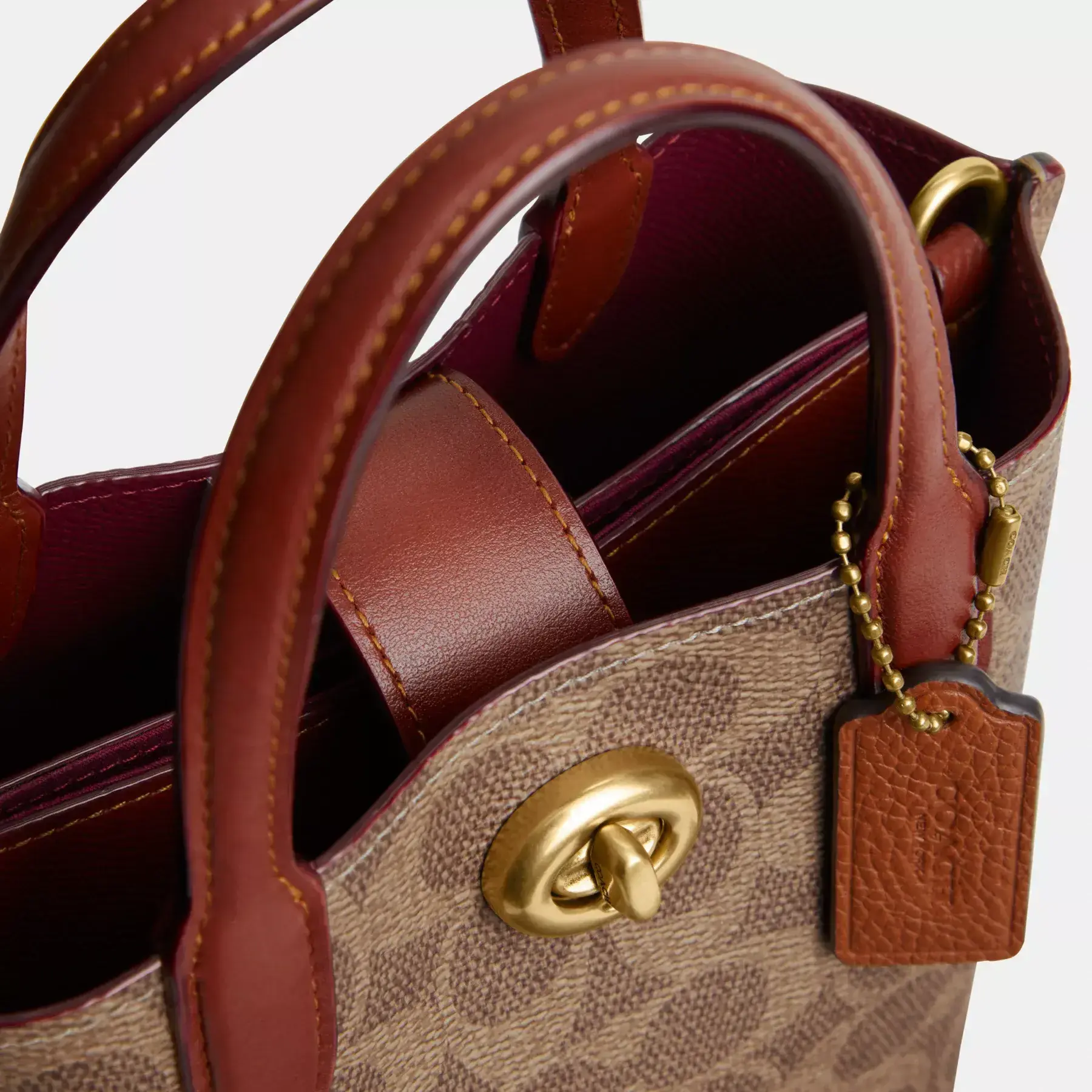 COACH Willow Tote 16 I Signature Canvas Tan Rust COACH Willow Tote 16 I Signature Canvas Tan Rust