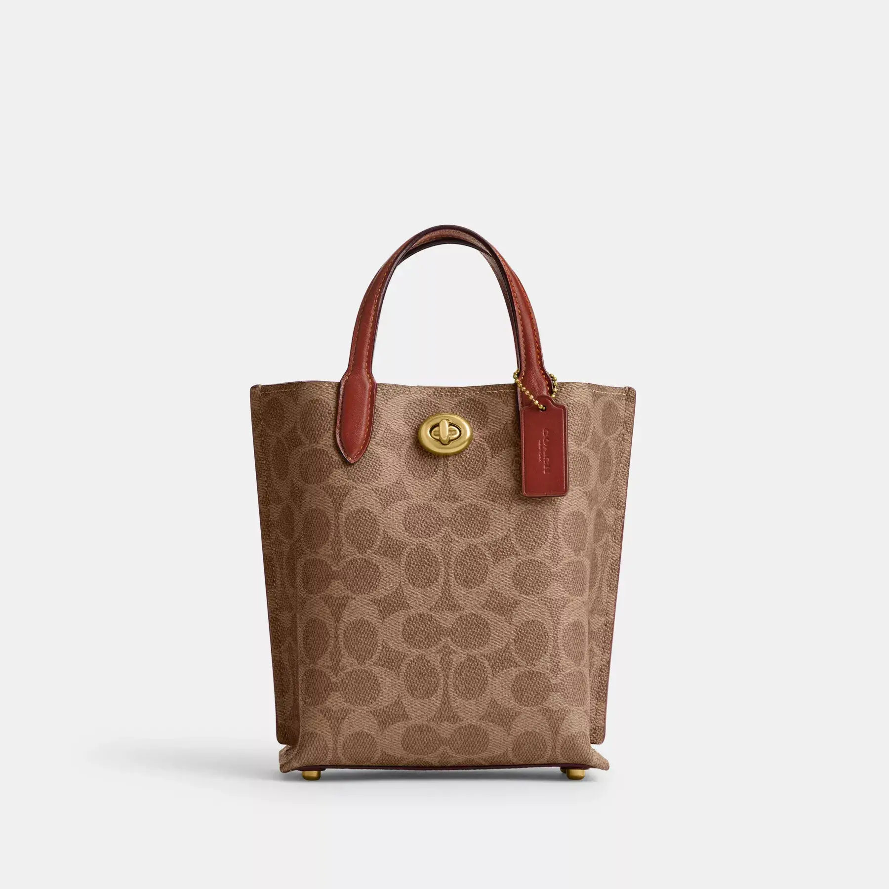 COACH Willow Tote 16 I Signature Canvas Tan Rust COACH Willow Tote 16 I Signature Canvas Tan Rust