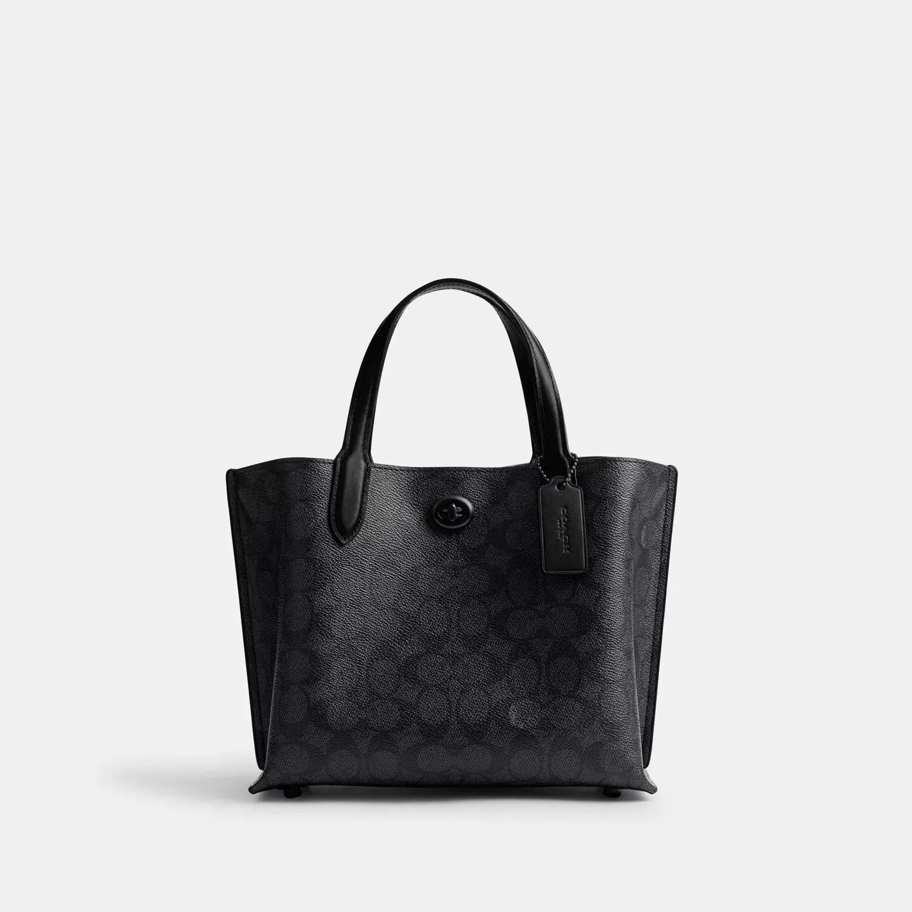 COACH Willow Tote 24 I Signature Canvas Träkol/Svart COACH Willow Tote 24 I Signature Canvas Träkol/Svart