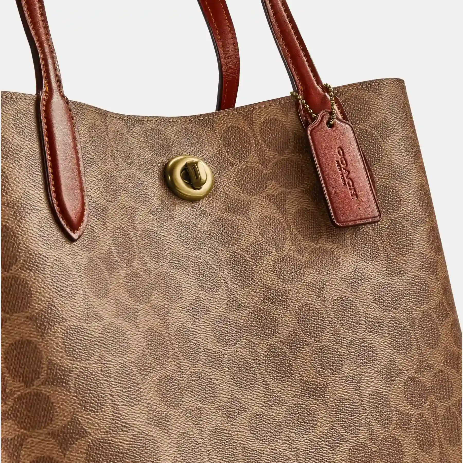COACH Willow Tygpåse I Signature Canvas Tan Rust COACH Willow Tygpåse I Signature Canvas Tan Rust