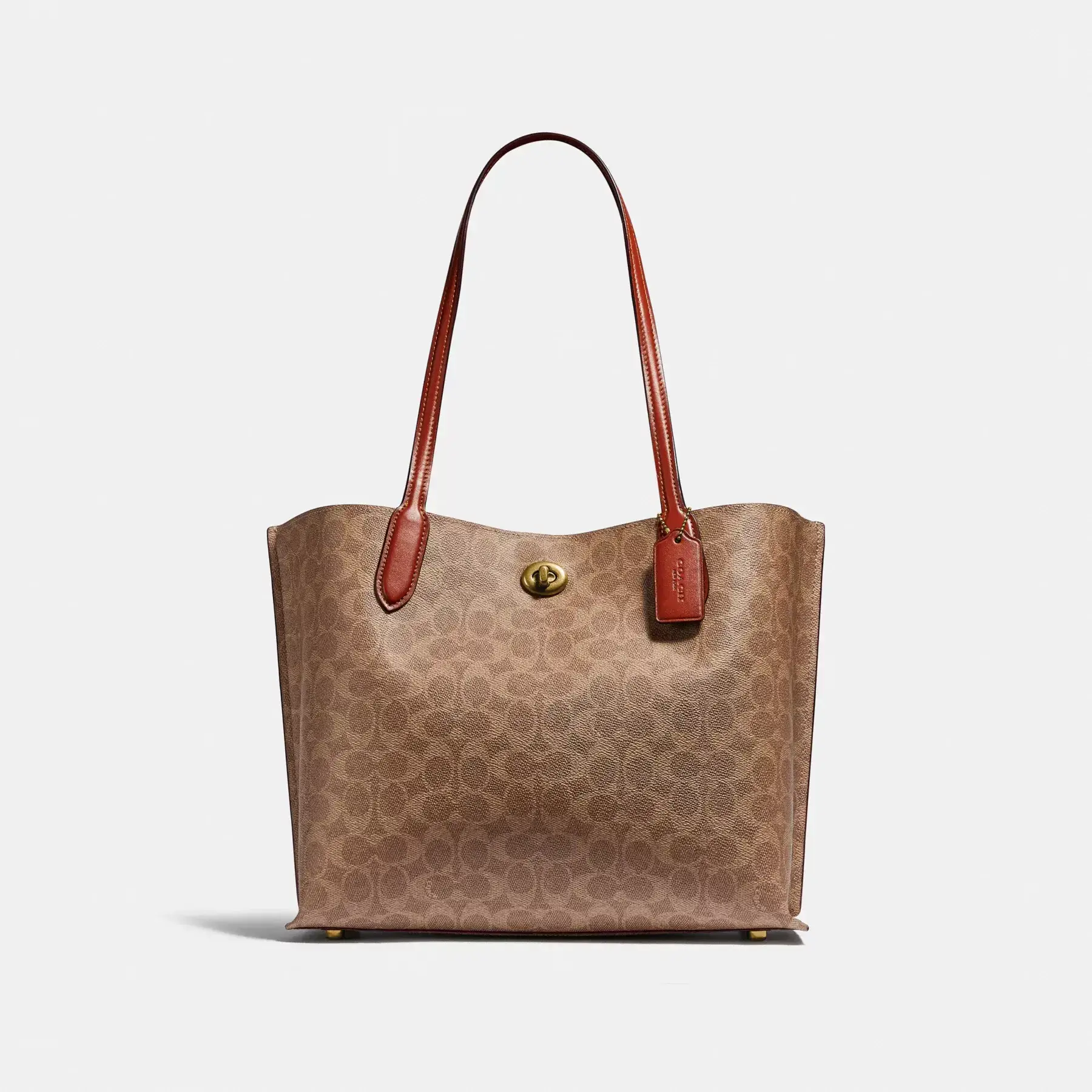 COACH Willow Tygpåse I Signature Canvas Tan Rust COACH Willow Tygpåse I Signature Canvas Tan Rust